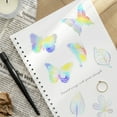 thumbnail image 3 of Wrapables Waterproof Transparent Holographic Glitter PET Butterfly and Leaf Stickers for Scrapbooking, Stationery, Journaling, Water Bottles, Phones, Laptops (100pcs), 3 of 4