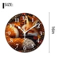 thumbnail image 2 of 16 Inch Wall Clock Battery Operated Silent Clock Decorative for Office, Kitchen, Outdoor, Living Room，Cute Red Fox Sleeping in The forest Creative, 2 of 4