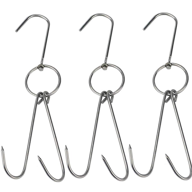 Ganchos para carne TIHOOD de acero inoxidable de 9,4" 3 piezas