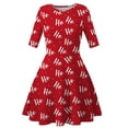 thumbnail image 1 of New Letter Christmas Digital Printing Women's Autumn Dress Mid Sleeve Round Neck Dress Fashion Casual Skirt, 1 of 6