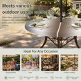 thumbnail image 6 of Round Outdoor Tablecloth with Umbrella Hole and Zipper, Gray Brown Tablecloth with Elastic Waterproof, Modern Gradient Geometric Patio Table Covers for 36" - 44" Picnic Pool Tables, 6 of 9