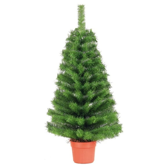 Árbol de Navidad Naviplastic Monarca color Verde de porche con maceta de 130 cm