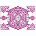 thumbnail image 1 of Metal Light Switch Plate Cover Mandala Pink White Flower Tile Pattern MDL065, 1 of 16