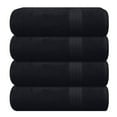 thumbnail image 1 of Juego de toallas de baño GLAMBURG Premium Cotton, paquete de 4, color negro, 68 x 137 cm, 1 of 7