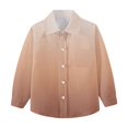 thumbnail image 7 of Efsteb Girls Long Sleeve Shirts Button Lapel Shirts Tops Casual Comfy Cute Tops Gradient Color Loose Fashion Blouses (Coffee,5 Years), 7 of 7