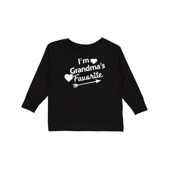 Inktastic I'm Grandma's Favorite with Arrow and Hearts Boys or Girls Long Sleeve Toddler T-Shirt
