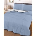thumbnail image 3 of Quilts Twin Size, Pure Light Blue Soft Comforter Bedding Set for Bed, Simple Solid Color Lightweight Quilted Bedspread with Pillow Cover(2 Pieces) for All Season, 68x86 Inch, 3 of 6
