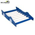 thumbnail image 4 of Bellemave Blue Race Car-shaped Full Size Kids Platform Bed with Wheels for Gilrs Boys, Full Size Wood Frame Platform Bed Frame with Car Shape for Kids Child, 4 of 8