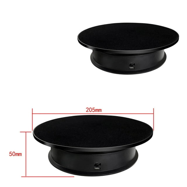 ziyahi 8" Rotating Display Stand USB Powered Turntable 2 Speed Toy Model Display Black Mirror