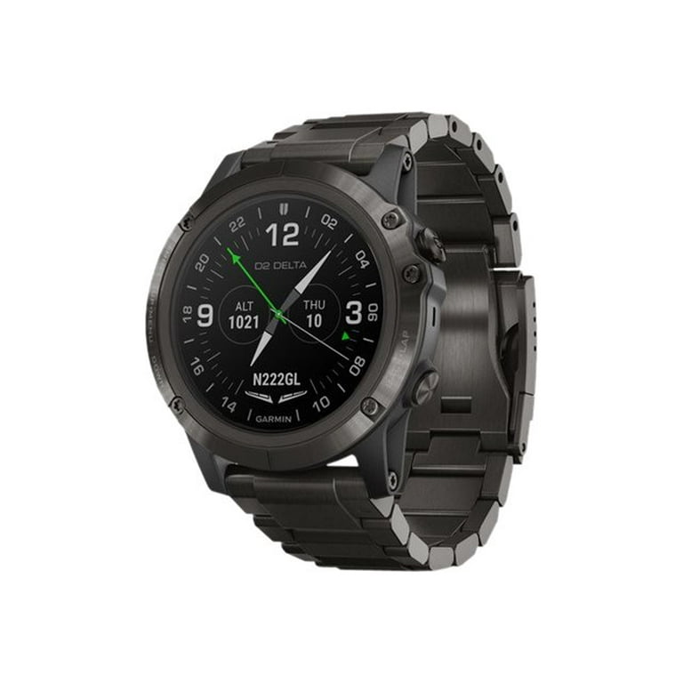 ild undskyldning Ære Garmin D2 Delta PX - 51 mm - sport watch with link bracelet - DLC Titanium  - display 1.2" - 16 GB - Bluetooth, Wi-Fi, ANT+ - 3.07 oz - Walmart.com