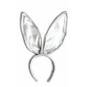 SATIN DLX BUNNY EARS-WHITE