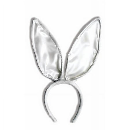 SATIN DLX BUNNY EARS-WHITE