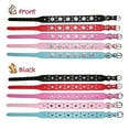 thumbnail image 6 of DizeyBoyo-Cute PU Leather Dog Collar - Rhinestone Flower Pattern Studded - 1 Inch Width Fit Small and Medium Dogs, 6 of 9