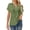 Army Green, variant on Women's Summer Tops Trendy Button V Neck Tunic T-Shirts Lounge Short Sleeve Cotton Line Shirts Solid Color Breathable Plus Size Tops for Women
