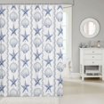 thumbnail image 2 of Manfei Cute Starfish Seashells Shower Curtain 72Wx84L,Ocean Themed Bathroom Shower Curtain,White, 2 of 5
