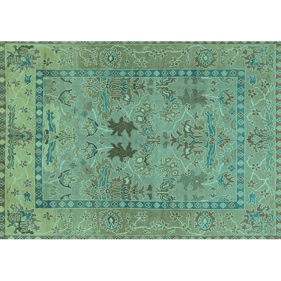 Ahgly Company Indoor Rectangle Abstract Light Blue Modern Area Rugs, 2' x 4'