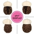 thumbnail image 6 of YEKEYI Wig Hat Wool Berets Extensions Stretchable Solid Cap Attached with Hair Curly Bob Synthetic Hairpiece Cap, 6 of 8