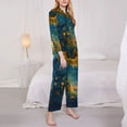 thumbnail image 3 of Sikiie Sunflower Castle Starry Sky Women's Long-Sleeve Shirt and Full-Length Bottom Pajama Set (s-xxl)-Small, 3 of 7