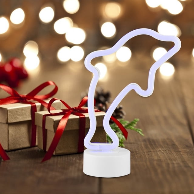 Uadme Luz De Neón, Lámpara De Luz Nocturna Pequeña Impermeable con Forma De Delfín LED Luz De Neón para Decoración De Habitación