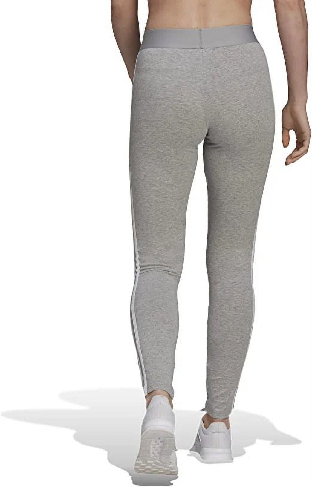 Adidas Women\'s 3 Stripes Tight Fit Elastic Waist Legging (Medium Grey  Heather/White, XL)