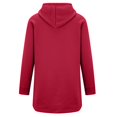 thumbnail image 5 of Women's Longline Hooded Sweatshirt, Side Slit Detail with Pockets, Oversized Casual Pullover for Layered Looks and Comfortable Daily Wear-Red, 5 of 7