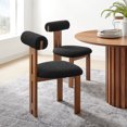 thumbnail image 1 of Modway Torian Boucle Fabric Dining Chair Set of 2, Walnut Black, 1 of 10