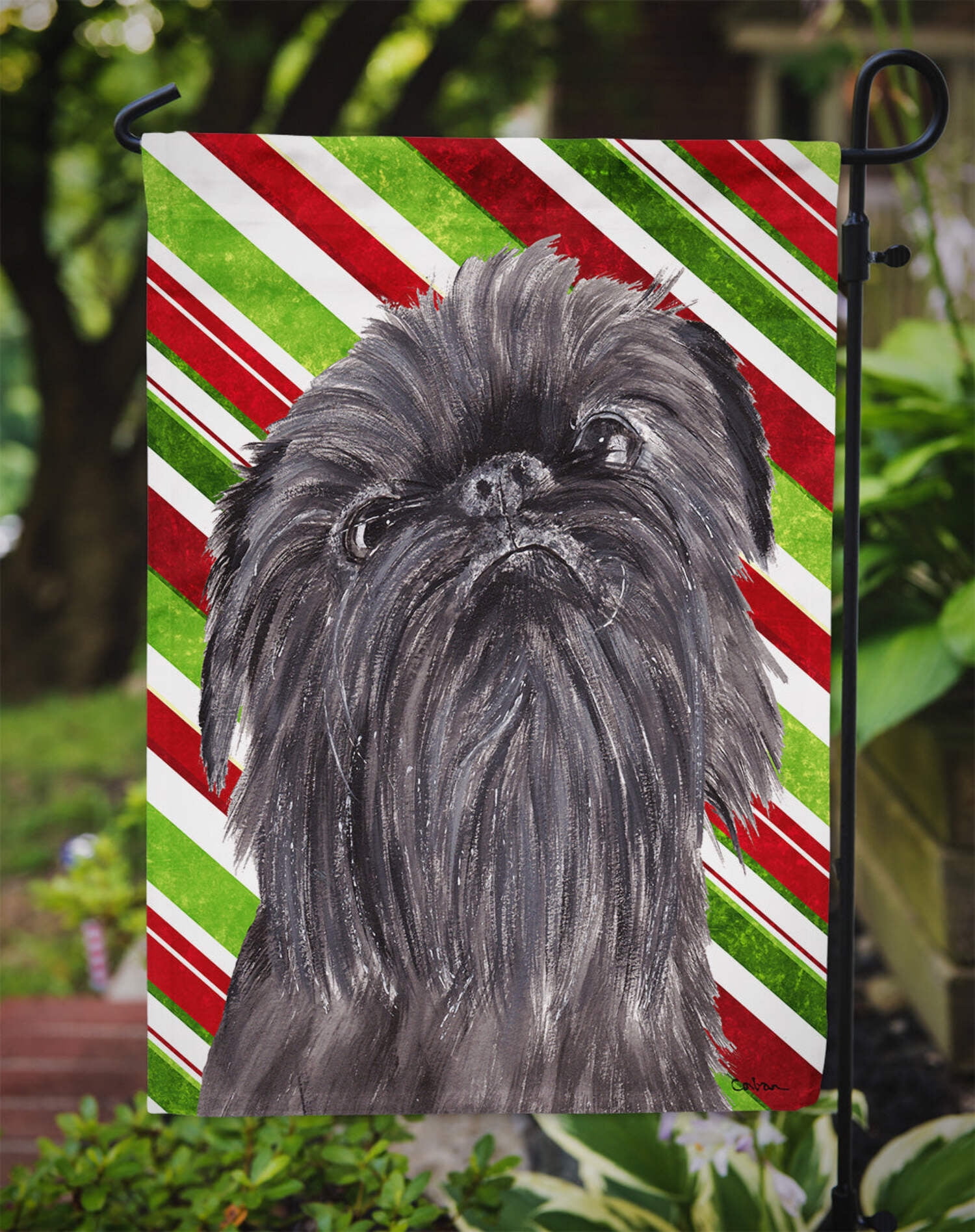 Carolines Treasures SC9615-FLAG-PARENT Brussels Griffon Candy Cane Christmas Flag  multicolor