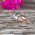 thumbnail image 5 of 10k Rose Gold 1.75 Carat 6mm Round Cut Aquamarine Engagement Ring Anniversary Gift Art Deco, 5 of 5