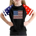 thumbnail image 2 of hengsof Girls Raglan Sleeve Fashion Printed T-Shirts Holiday Crew Neck Short Sleeve Tops Independence Day Patriotic Girls Shirts, 2 of 4