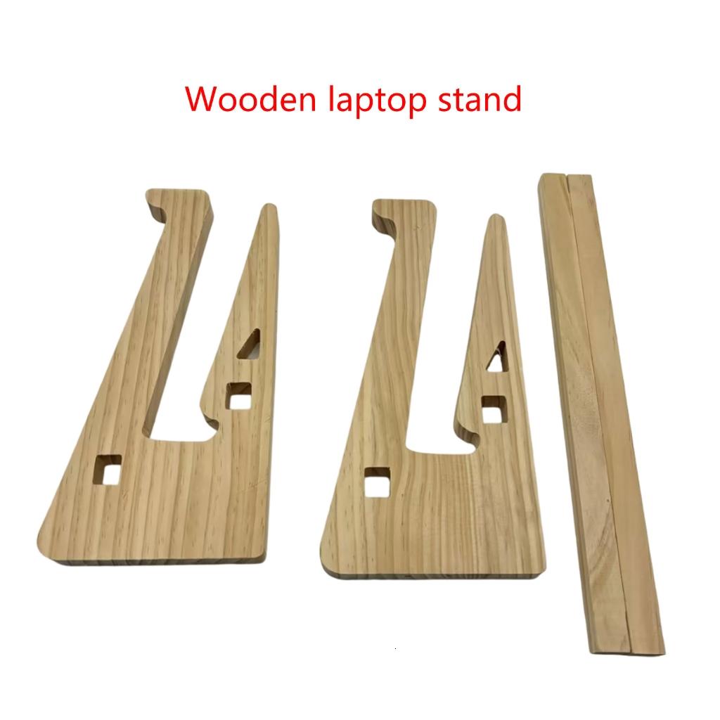 Tizuqe Space saving Essential Wood Laptop Stand Foldable Notebook Holder Rack