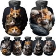thumbnail image 4 of Sudadera con capucha con estampado 3D de gato y anime para hombre y mujer, estilo informal, divertido, de moda urbana, para niños y niñas, 4 of 5