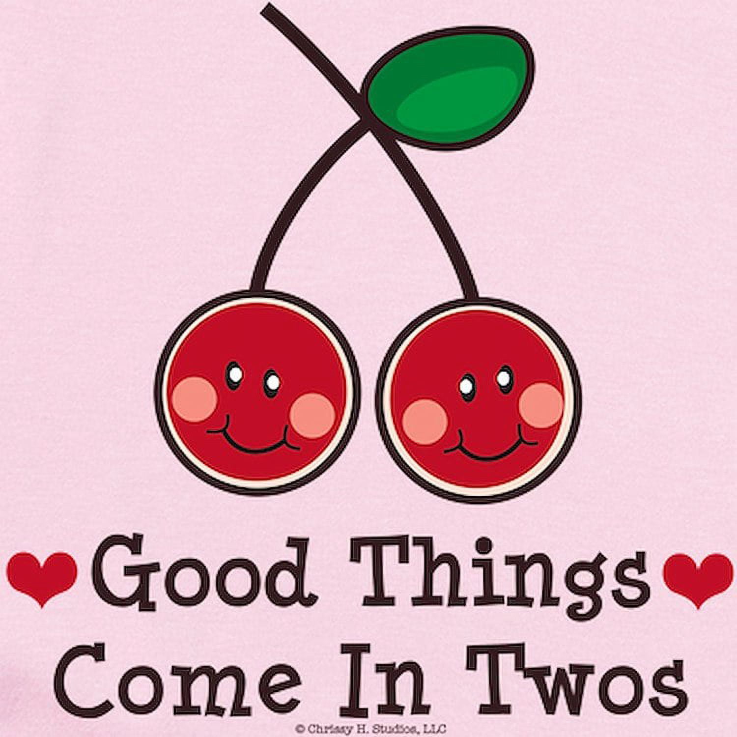 CafePress - Good Things Cherry Pink Twin Onesie Infant - Baby Light Bodysuit, Size Newborn - 24 Months
