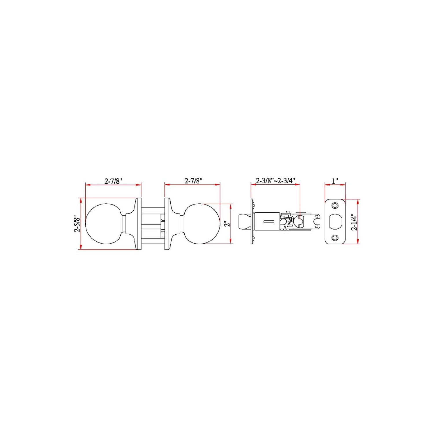 Design House Ball Passage 2-Way Latch Hall and Closet Door Knob