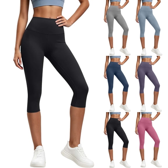 Capri Yoga Pants for Women,High Waisted,4-Way Stretch,Soft Comfortable,Solid Color Leggings,Yoga,Work and Casual Wear