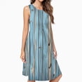 thumbnail image 2 of Blue Wood Plank Texture Spring Summer Dresses For Women Fashion Dress Casual Sleeveless Loose Sundress With Pockets, 2 of 4