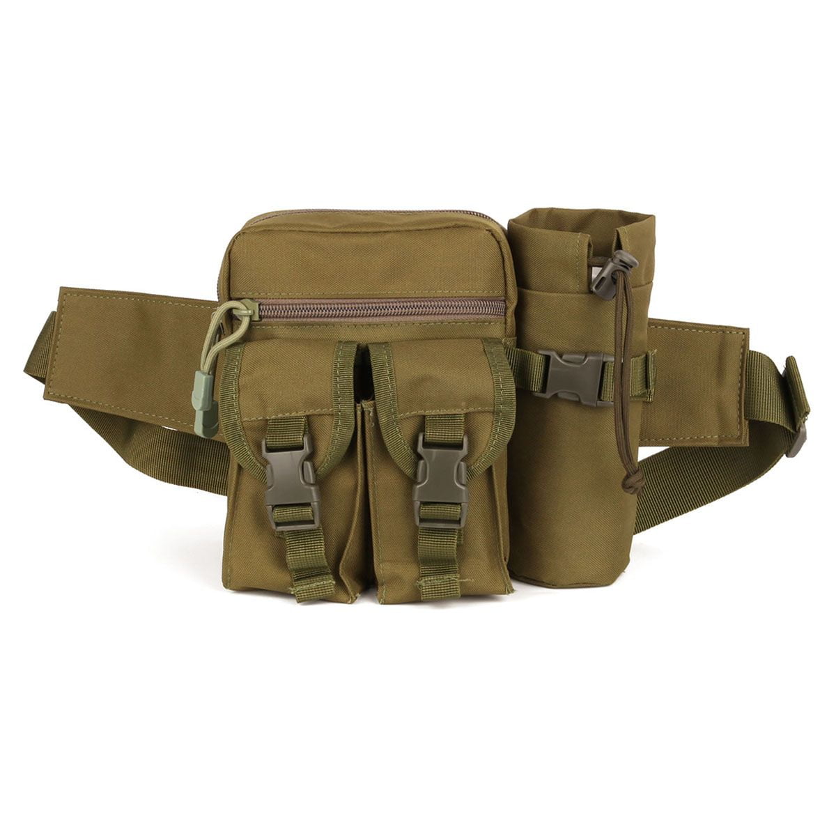 Tactical Fanny Pack-military Waist Bag Utility Hip Bags Belt Bumbag For  Outdoors Camping Cycling Hiking With U.s Patch And Extender Strap (1 Pack  Gree