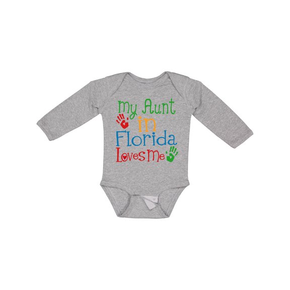 Inktastic My Aunt in Florida Loves Me Boys or Girls Long Sleeve Baby Bodysuit