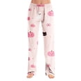thumbnail image 2 of Trgacdwlo Cat Pumpkin Print Pajama Bottoms Women Fall Halloween Pajama Pants Women Vintage Ghost Pattern Elastic Waist Sleep Pants Women, 2 of 9