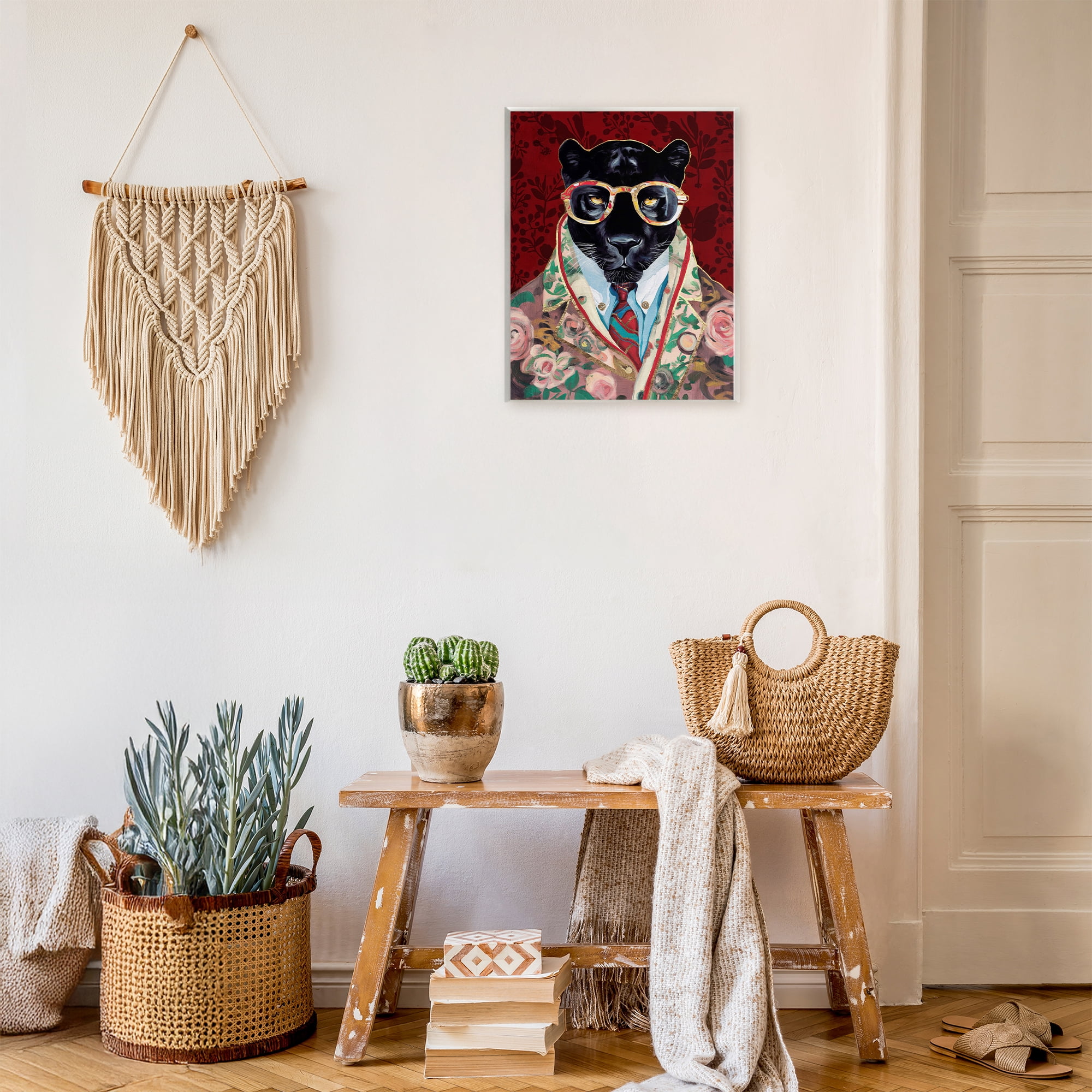Stupell Industries Fashionable Scarlet Panther Wall Plaque Art, design by Svetlana Aleynikova