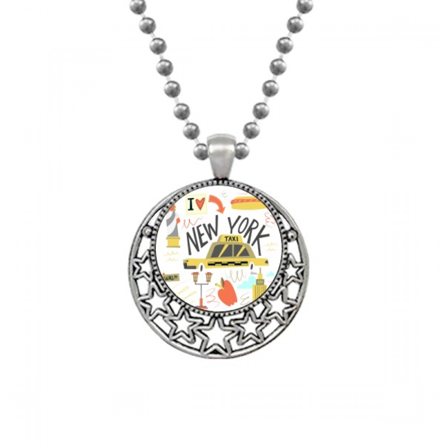 La ciudad de Nueva York la libertad illistration Unidos Collares Colgante Retro Moon Stars Jewelry Unbranded M