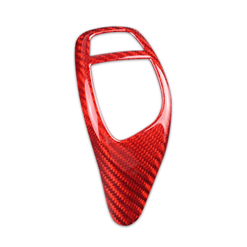 NS Car Carbon Fiber Shift Knob Protector Gear Cover Gear Shifter Lever Trim for 1 Series F20 F21 / 3 Series F30 F31 2012-UP, 5 Series F10 F11 F07 2010-2016, For X5 F15 X6 F16 2008-2018, Red