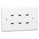 thumbnail image 5 of Receptáculo USB, Receptáculo USB de 6 puertos Toma de carga USB Toma de pared USB Compacto y liviano, 5 of 8