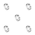 thumbnail image 1 of letairis Bague Croix Creuse en Acier Inoxydable Classique Couple Argent 17mm 5ensemble, 1 of 6