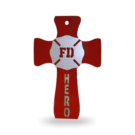 Fire Fighter Wall Hanging Cross Fd Fire Department Emblem Hero