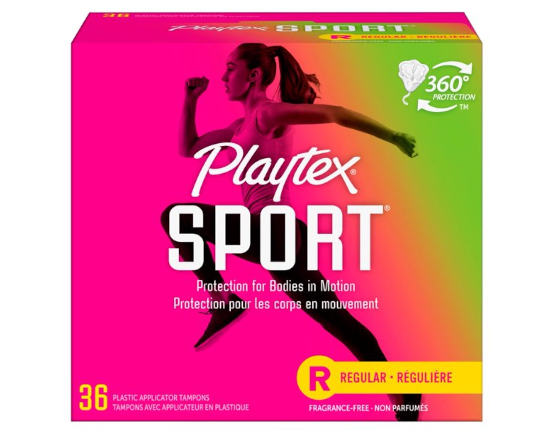 Playtex Sport Unscented Tampon, Regular Absorbency, 36 Count