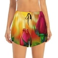 thumbnail image 2 of Goofa Rose Psychedelic Printed Women 2 in 1 Running Shorts,Quick Dry Athletic Workout Shorts,High Waisted Athletic Shorts with Liner Pockets-, 2 of 9