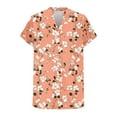 thumbnail image 5 of purcolt Womens Short Sleeve Shirts V Neck Floral Printed Button Tunic Tops Dressy Casual T Shirts Summer Blouses, 5 of 6