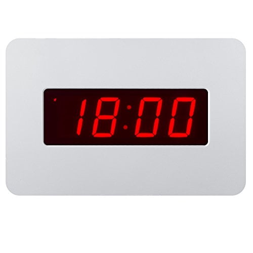 Timegyro ChaoRong Réveil Numérique Silencieux Horloge Murale pour Chambres à Coucher Fonctionnant à Piles Seulement, Livré avec Pince Arrière. Vous Pouvez le Placer sur le Bureau Ou le Mur (Blanc)