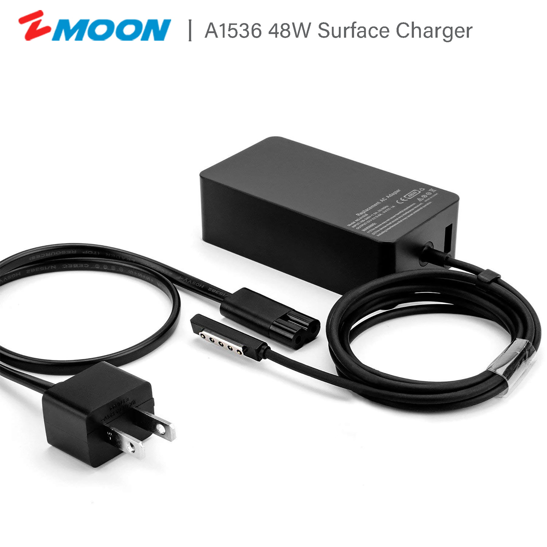 ZMoon 48W 12V 3.6A Replacement Power Supply Charger with USB port(5V 1A) Microsoft Surface Pro / Pro RT,fits Model 1516 1536 1512 PA-1240-06MX - Walmart.com