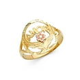 thumbnail image 1 of Solid 14k White and Yellow Gold Two Tone Amor Ring Size 6, 1 of 2